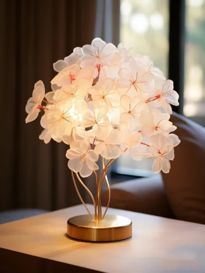 Warm and cozy night light with a wooden base, a perfect Chinese gift for her.